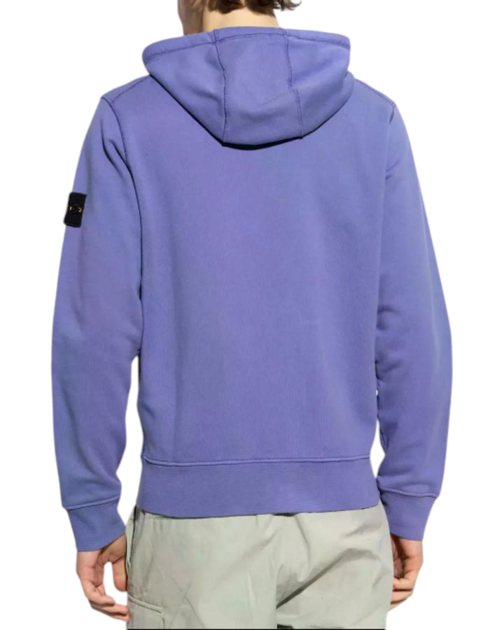 Stone Island Organic Cotton Fleece Full-Zip Hooded Sweatshirt