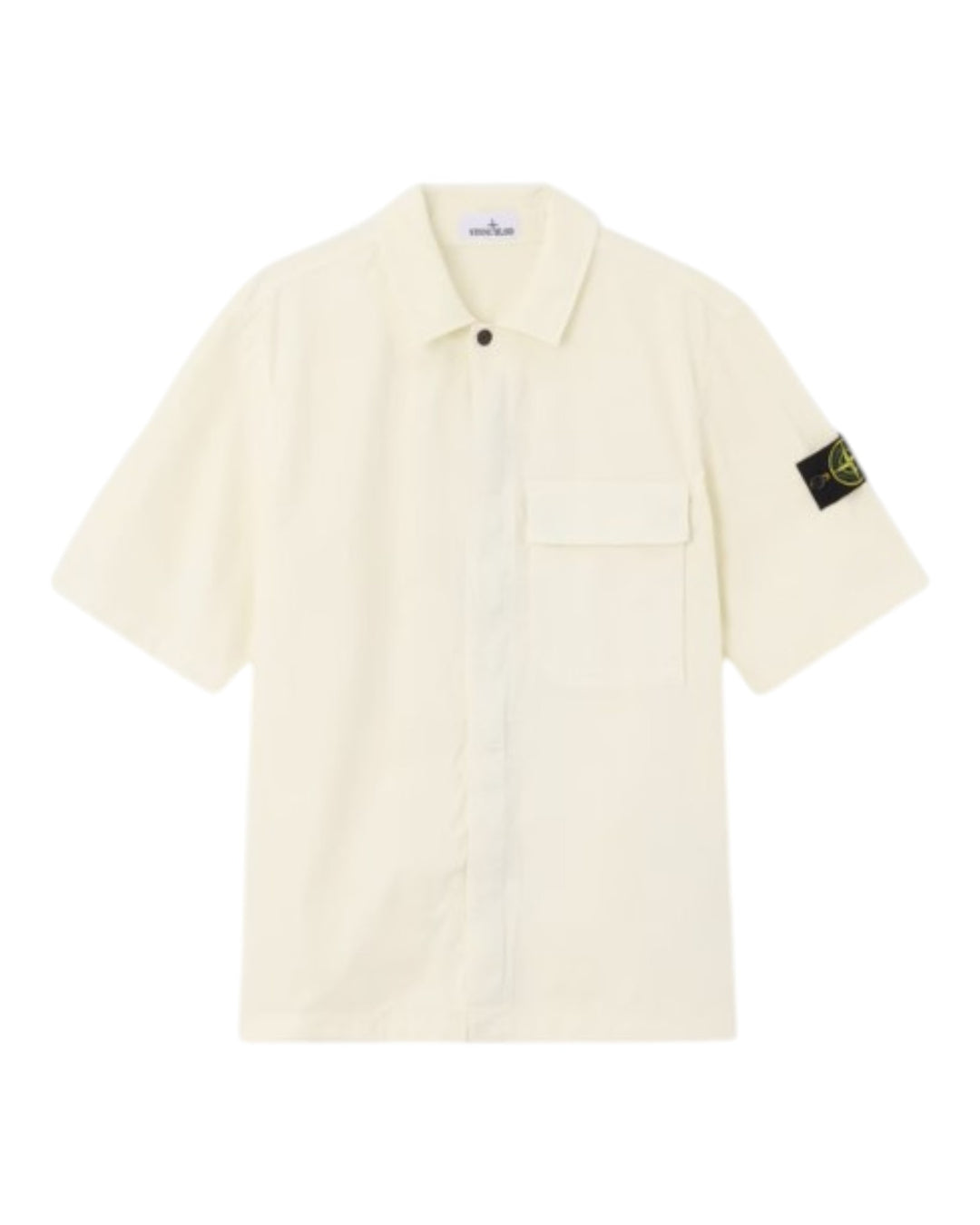 Stone Island Stretch Organic Cotton Twill Short Sleeve Shirt