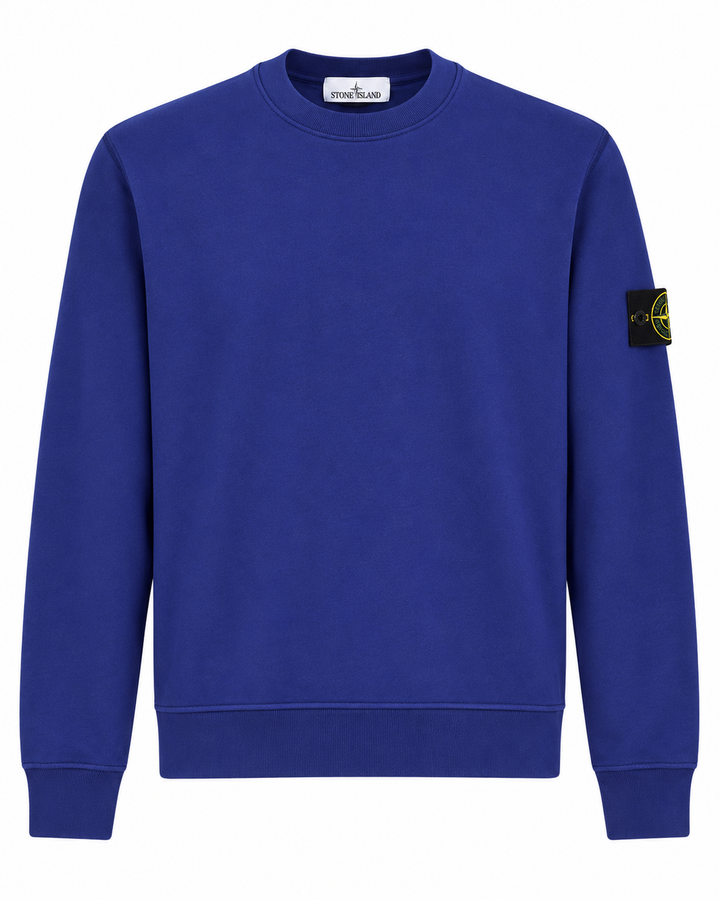 Stone Island Garment Dyed Cotton Fleece Crewneck Sweatshirt