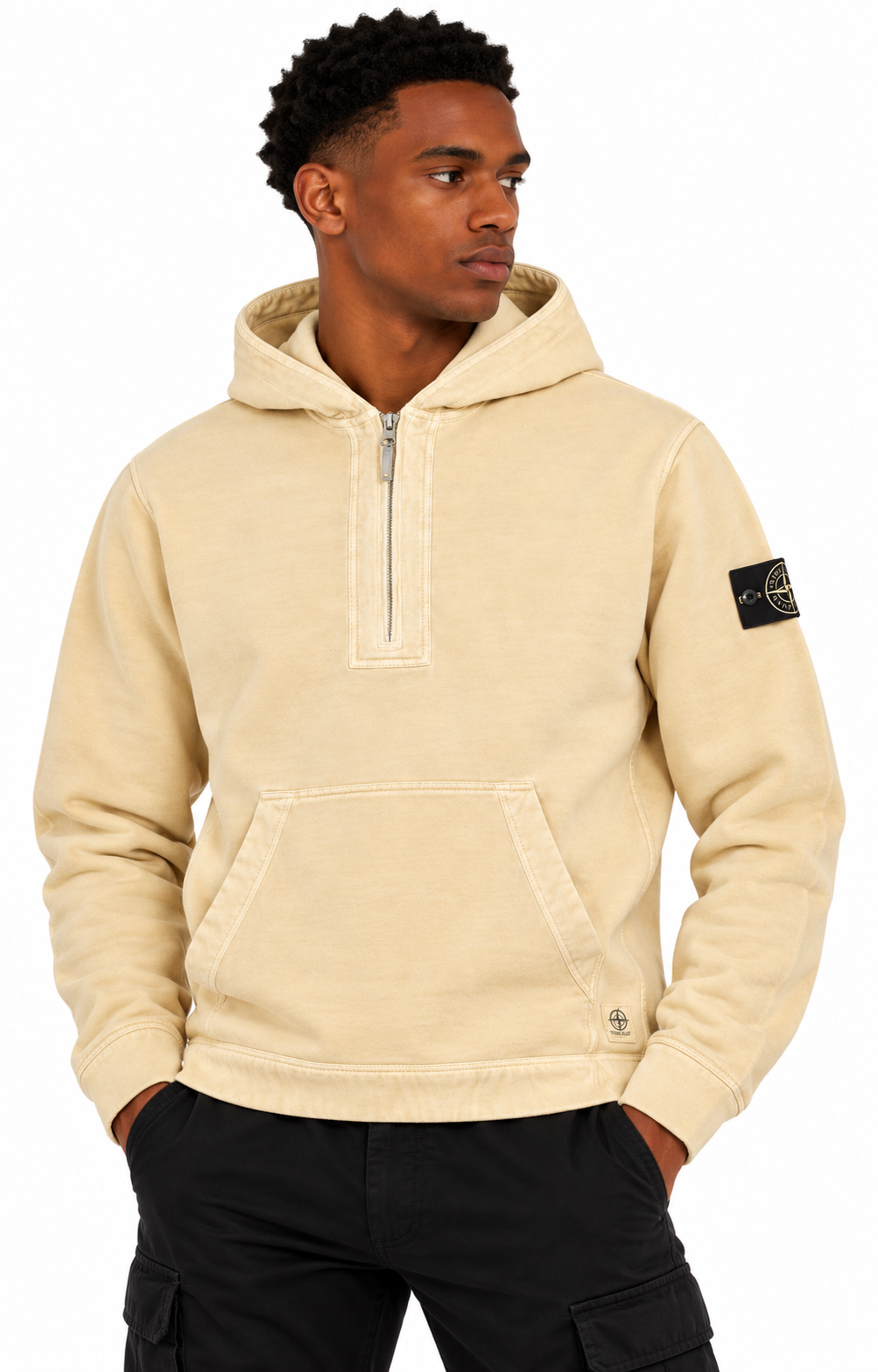 Stone Island Closed Loop Tinto Terra Half Zip Hoodie