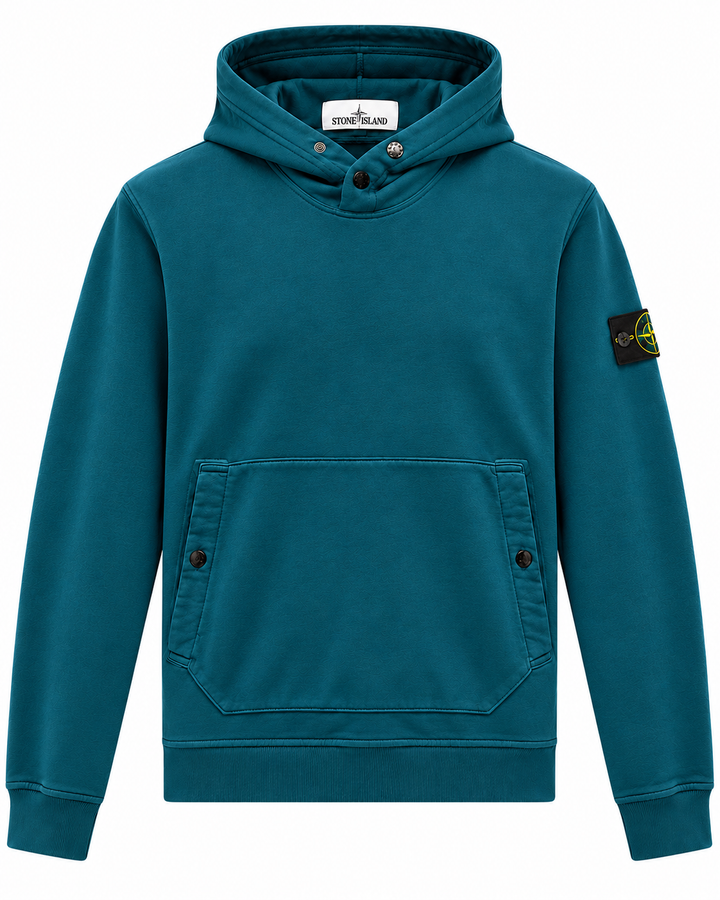 Stone Island Garment-Dyed Cotton Fleece Hooded Sweatshirt