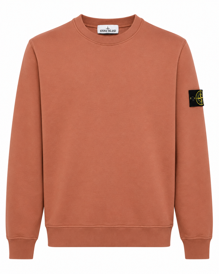 Stone Island Garment Dyed Cotton Fleece Crewneck Sweatshirt