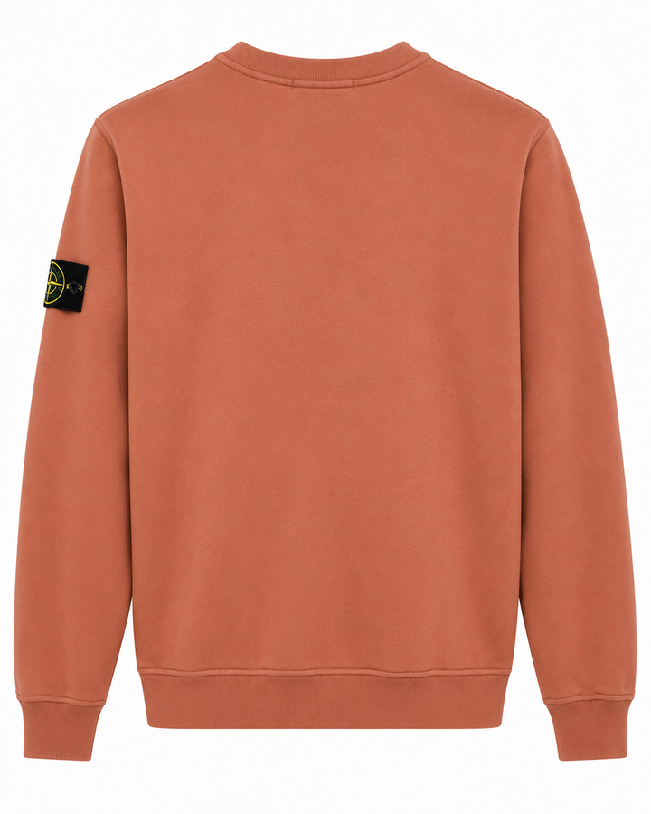Stone Island Garment Dyed Cotton Fleece Crewneck Sweatshirt