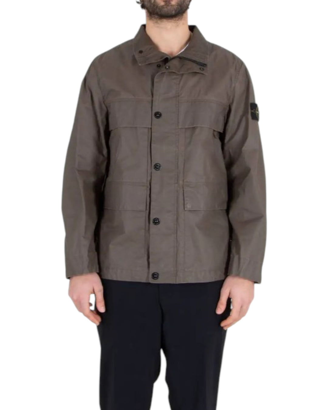 Stone Island Waxed Pigment Cotton Tela Field Jacket