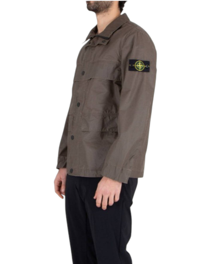 Stone Island Waxed Pigment Cotton Tela Field Jacket