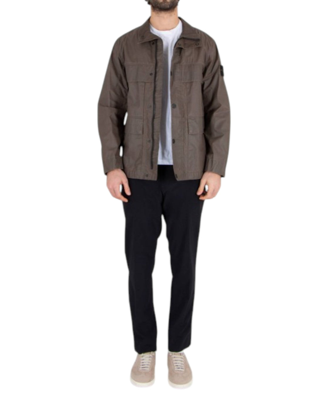 Stone Island Waxed Pigment Cotton Tela Field Jacket