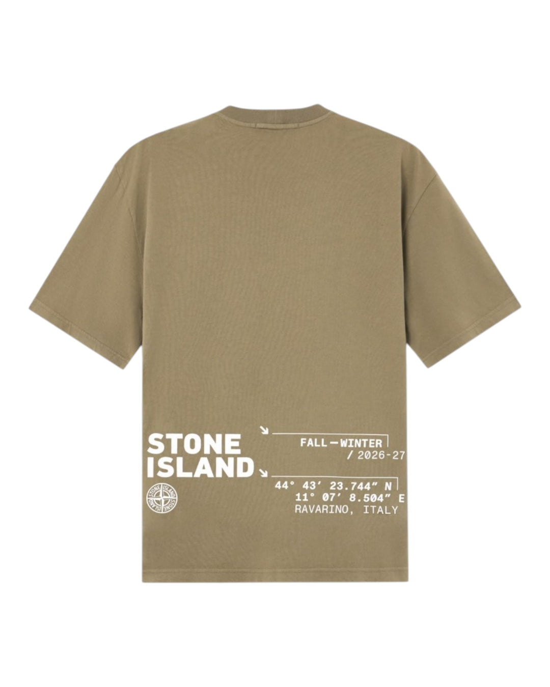 Stone Island Organic Cotton Jersey with 'Low Infos' Print
