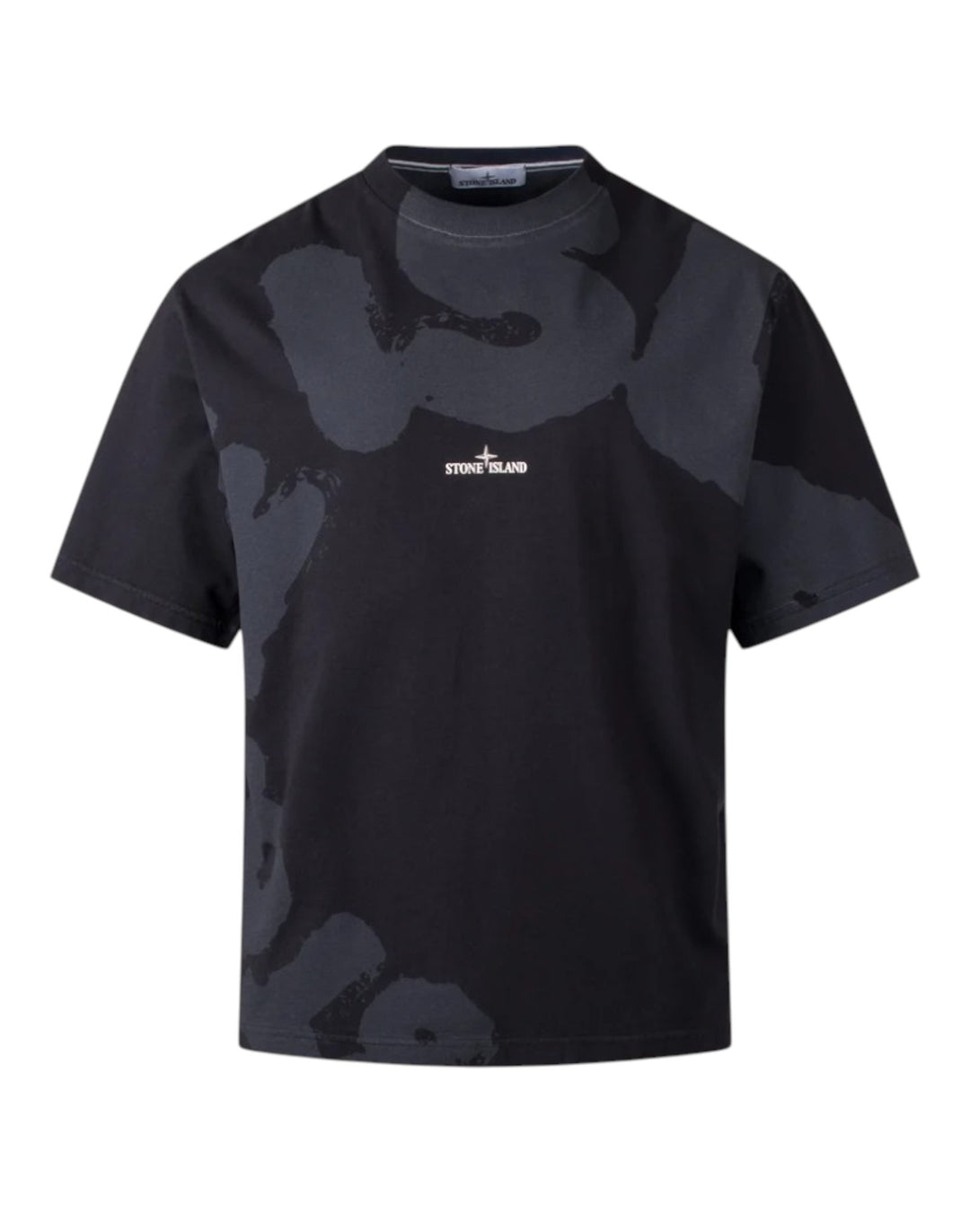 Stone Island Combed Organic Cotton Jersey ‘Whirlwind Type’ Print T-Shirt