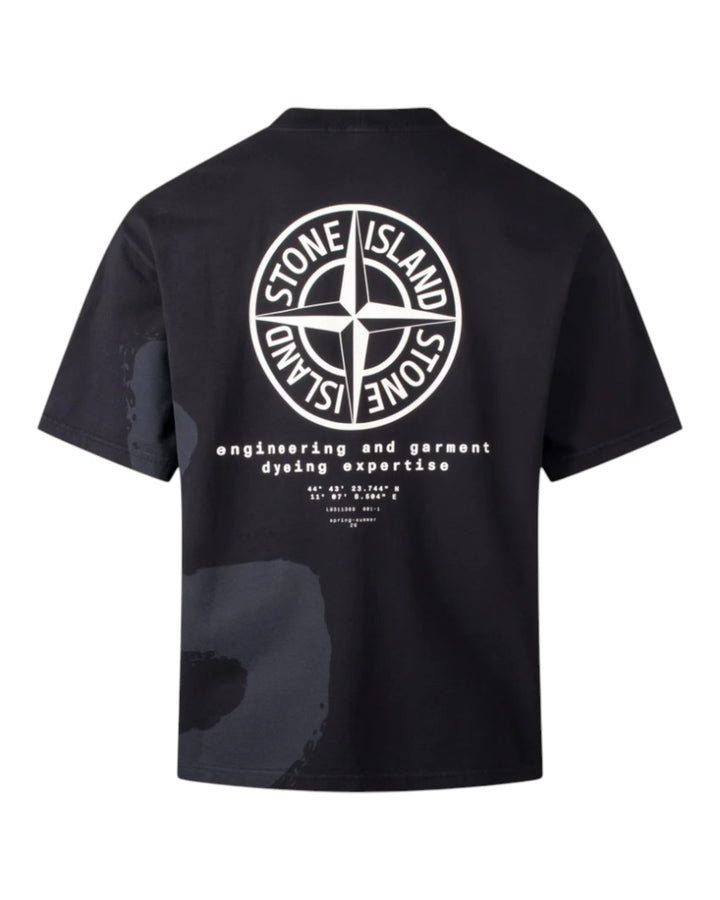 Stone Island Combed Organic Cotton Jersey ‘Whirlwind Type’ Print T-Shirt