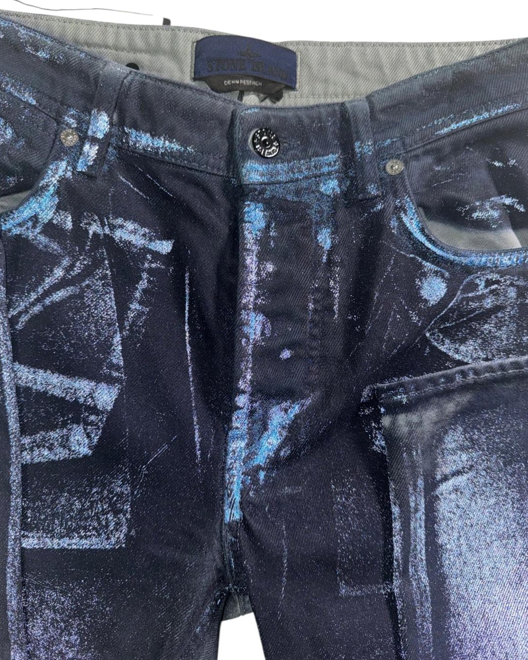 Stone Island Reflective Lamination Hand Sprayed Light Bull Denim-TC Jeans