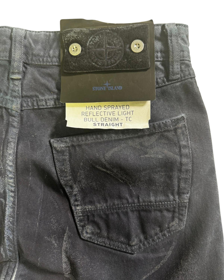 Stone Island Reflective Lamination Hand Sprayed Light Bull Denim-TC Jeans