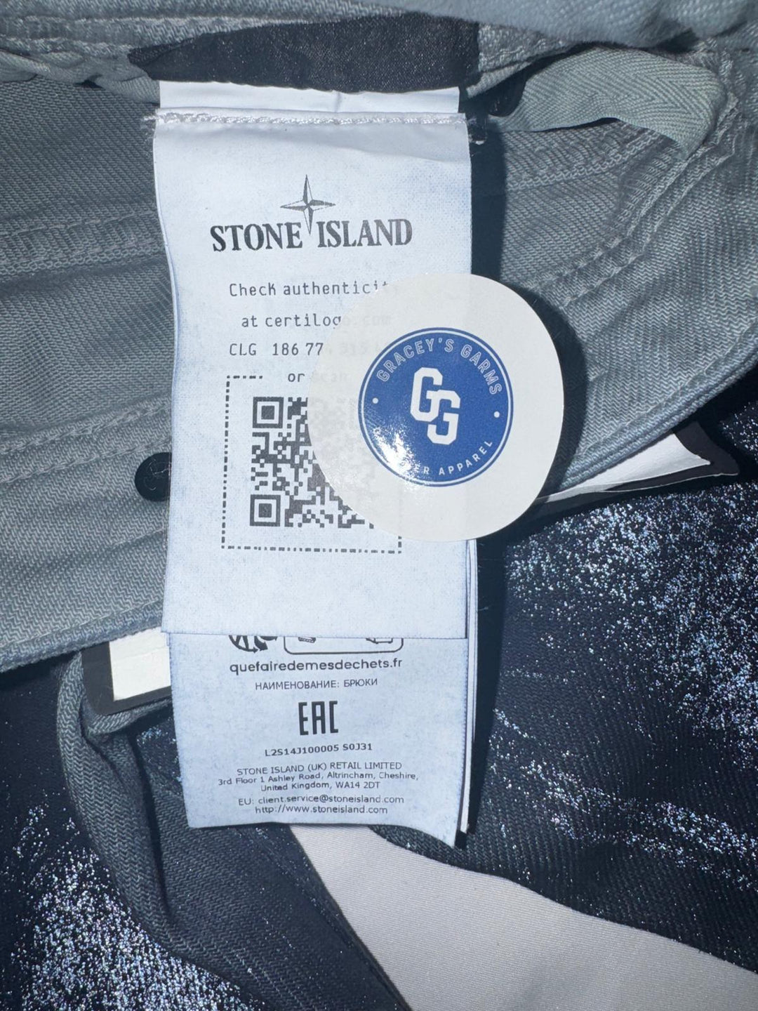 Stone Island Reflective Lamination Hand Sprayed Light Bull Denim-TC Jeans