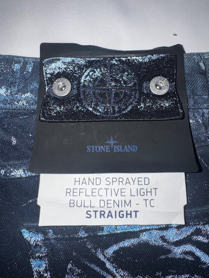 Stone Island Reflective Lamination Hand Sprayed Light Bull Denim-TC Jeans