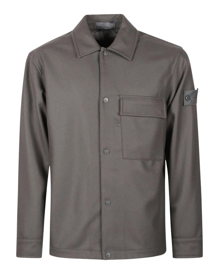 Stone Island Ghost Piece Virgin Wool Blend Overshirt