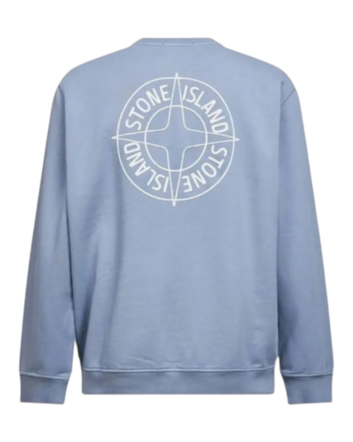 Stone Island Oversized-Fit Crewneck Sweatshirt with 'Outline Compass' Print Cotton Fleece