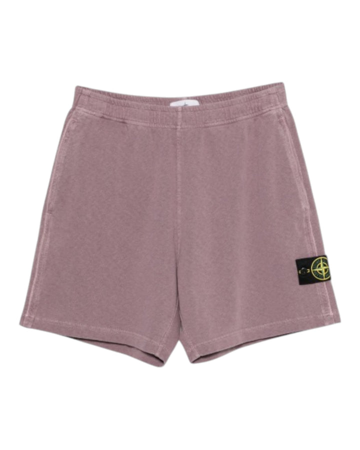 Stone Island Malfilé Fleece 'Old' Effect Loose Wide-Leg Fit Jogger Shorts