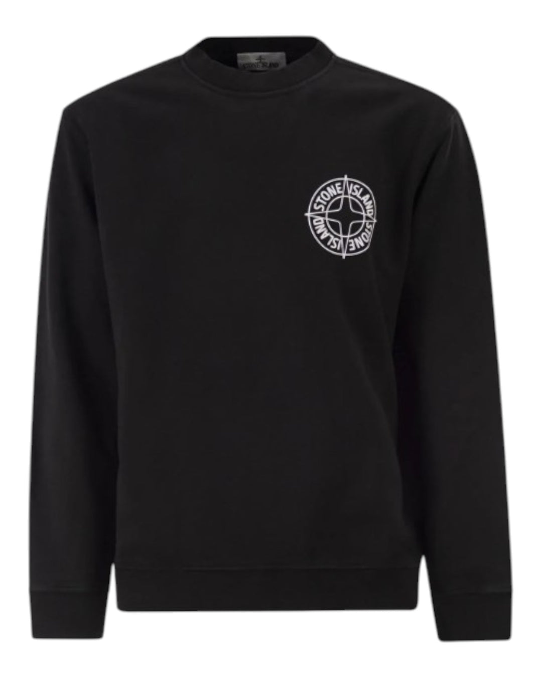 Stone Island Oversized-Fit Crewneck Sweatshirt with 'Outline Compass' Print Cotton Fleece