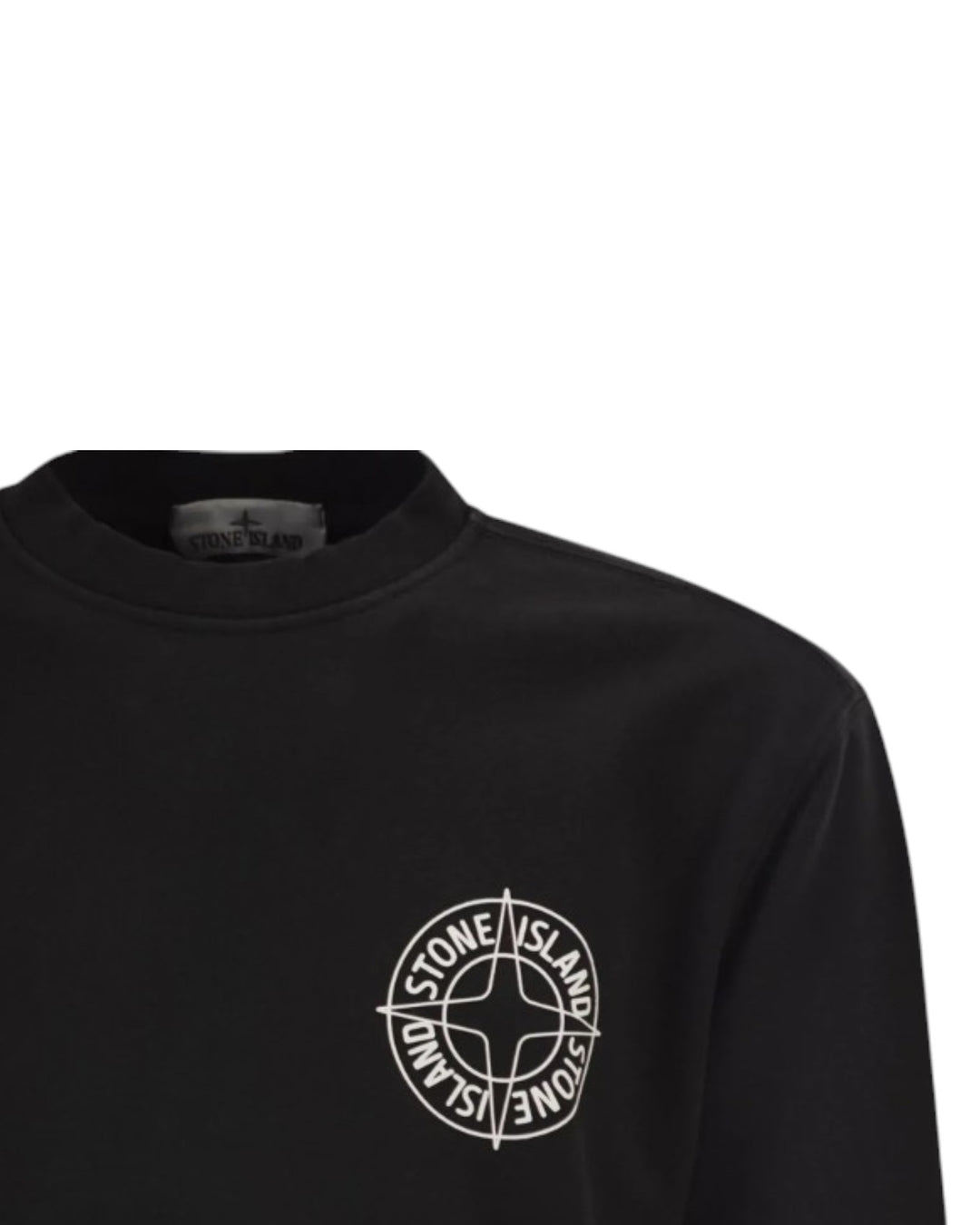 Stone Island Oversized-Fit Crewneck Sweatshirt with 'Outline Compass' Print Cotton Fleece