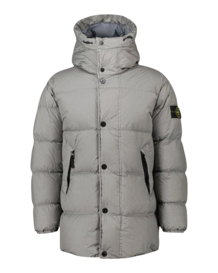 Stone Island Garment Dyed Crinkle Reps NY Hooded Down Jacket with Anti-drop