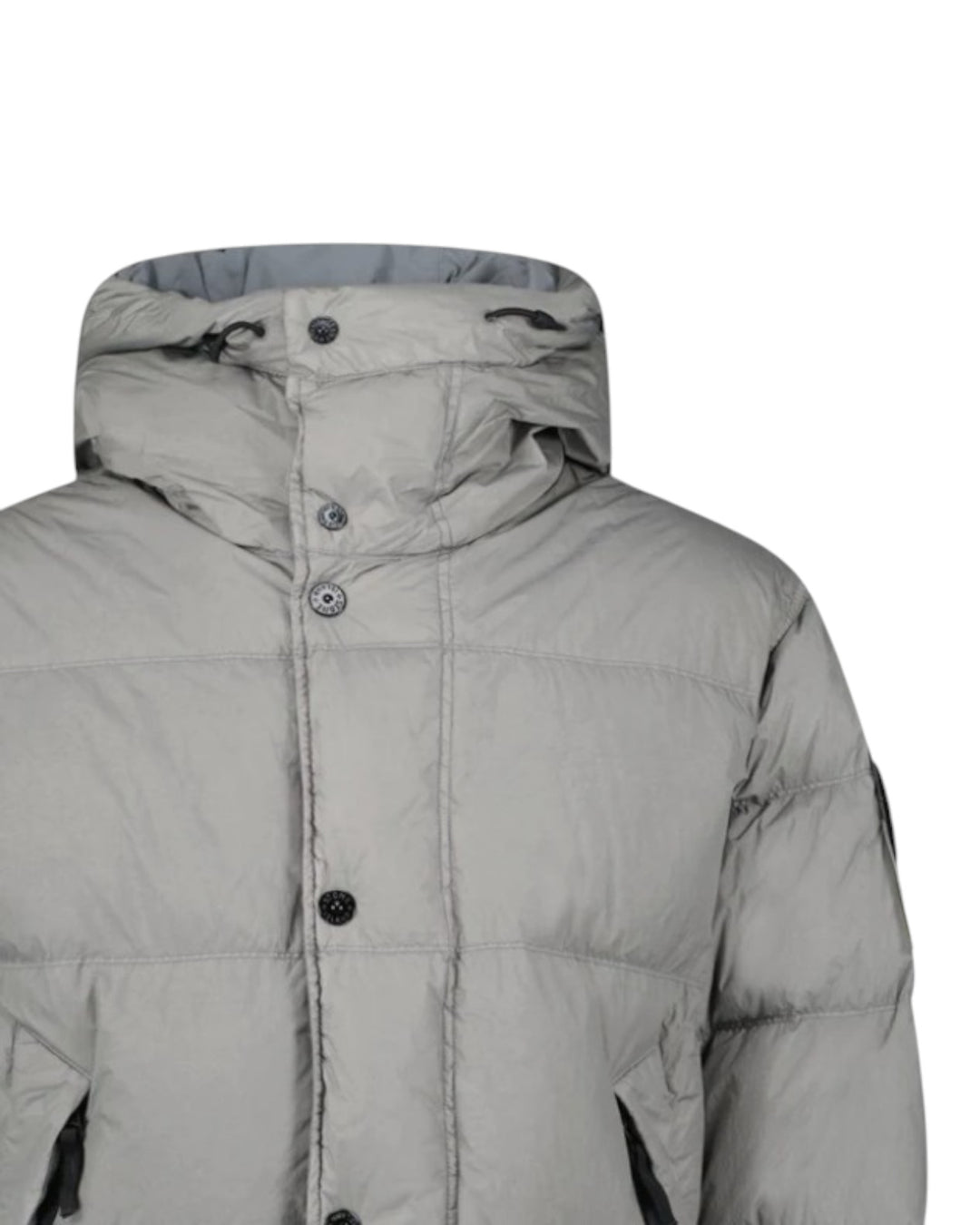 Stone Island Garment Dyed Crinkle Reps NY Hooded Down Jacket with Anti-drop