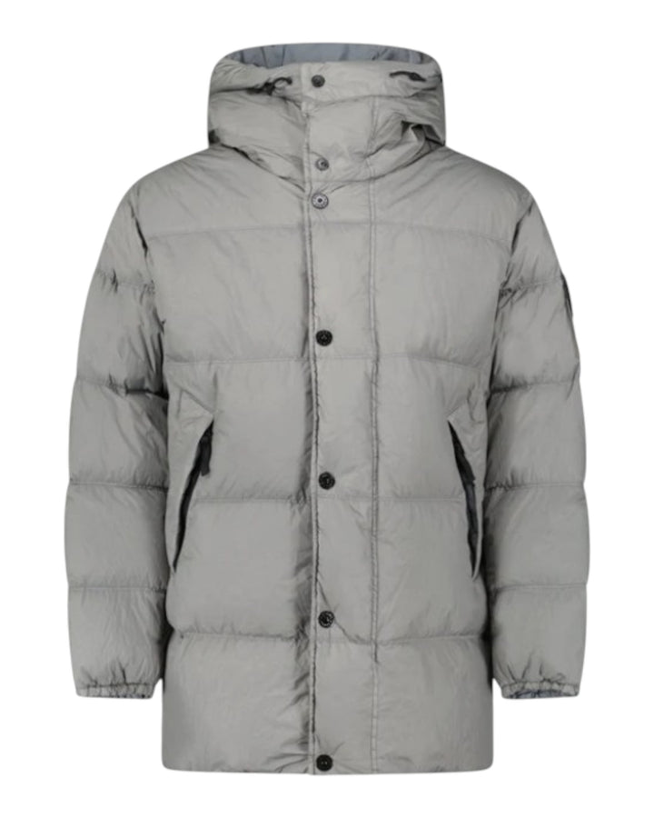 Stone Island Garment Dyed Crinkle Reps NY Hooded Down Jacket with Anti-drop