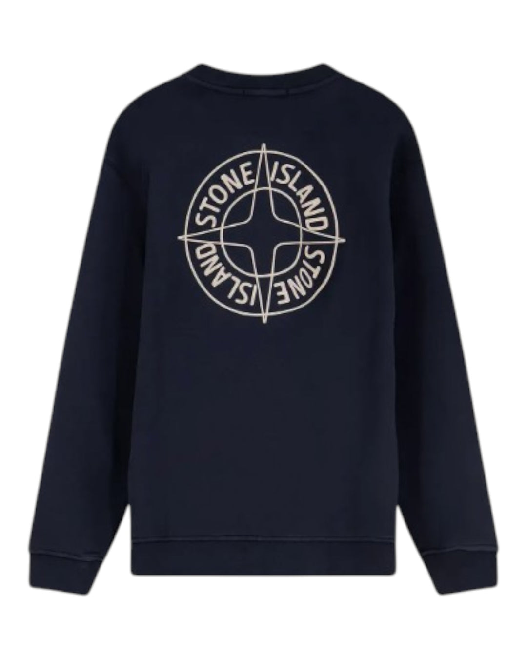 Stone Island Oversized-Fit Crewneck Sweatshirt with 'Outline Compass' Print Cotton Fleece