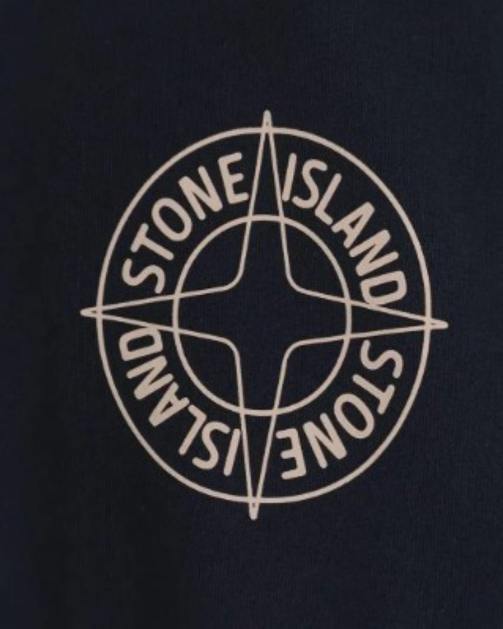 Stone Island Oversized-Fit Crewneck Sweatshirt with 'Outline Compass' Print Cotton Fleece