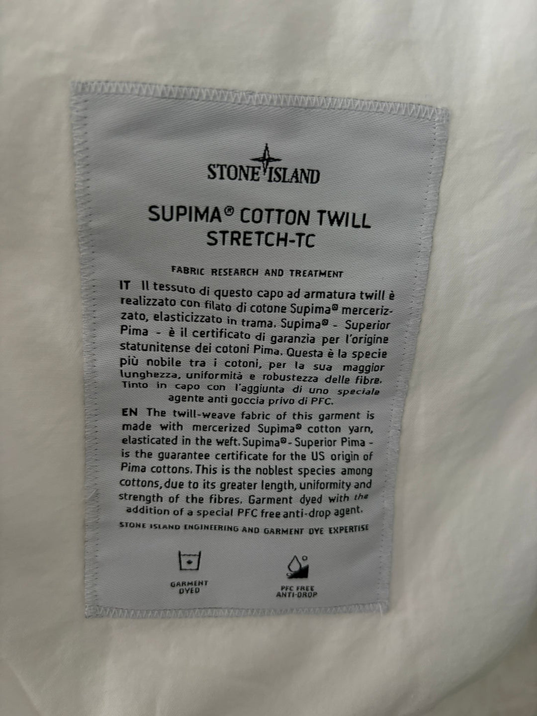 Stone Island Supima Cotton Twill Stretch-TC