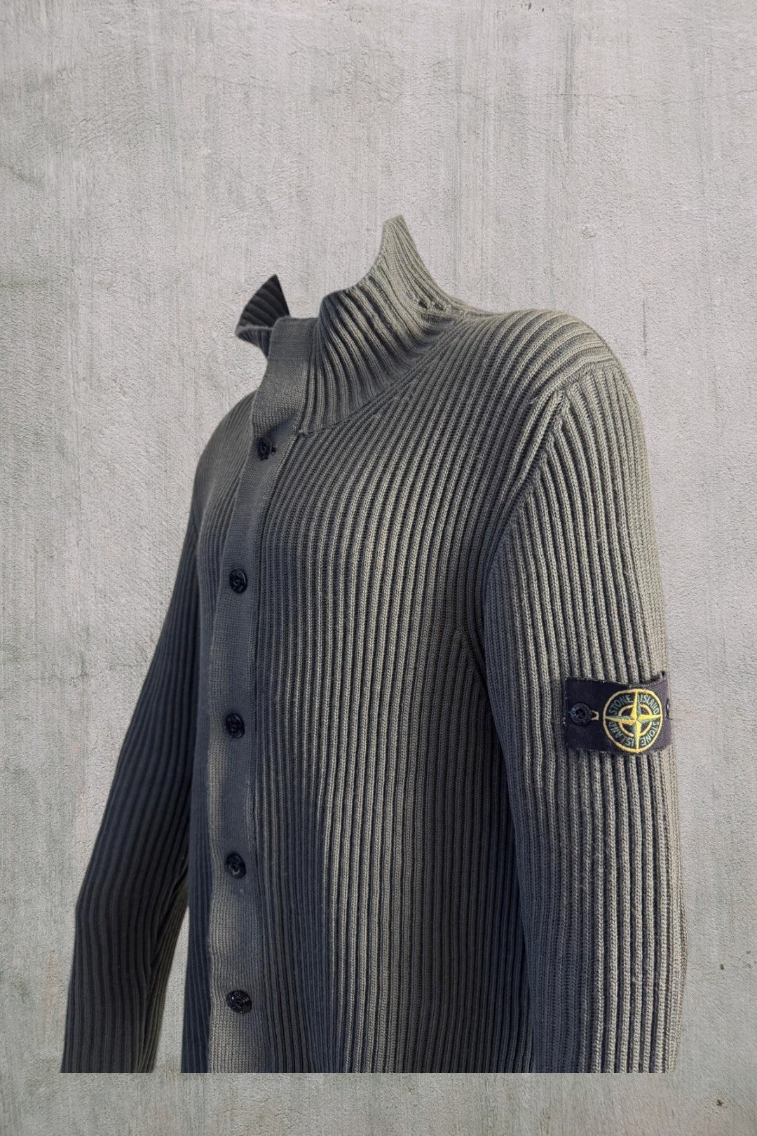 Stone Island Ribbed Knitted Full Zip