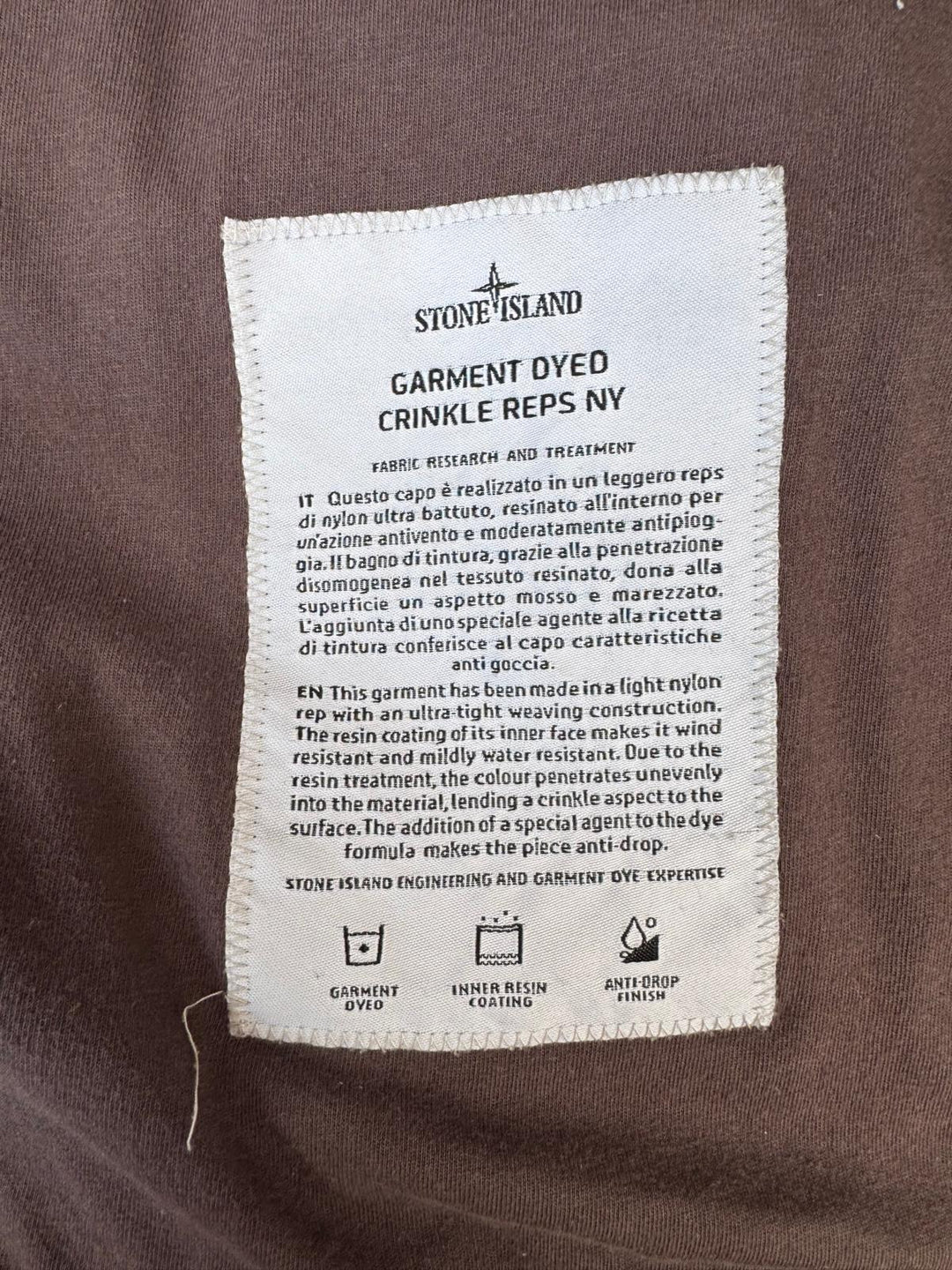 Stone Island Garmet Crinkle Reps NY