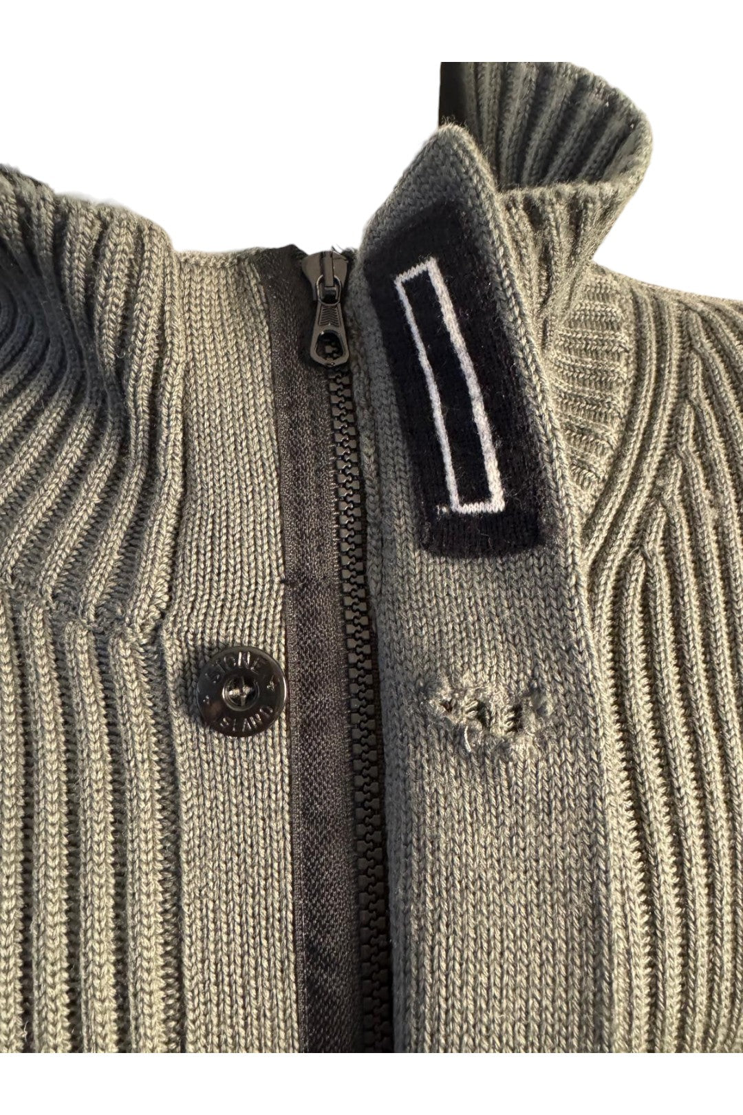 Stone Island Ribbed Knitted Full Zip