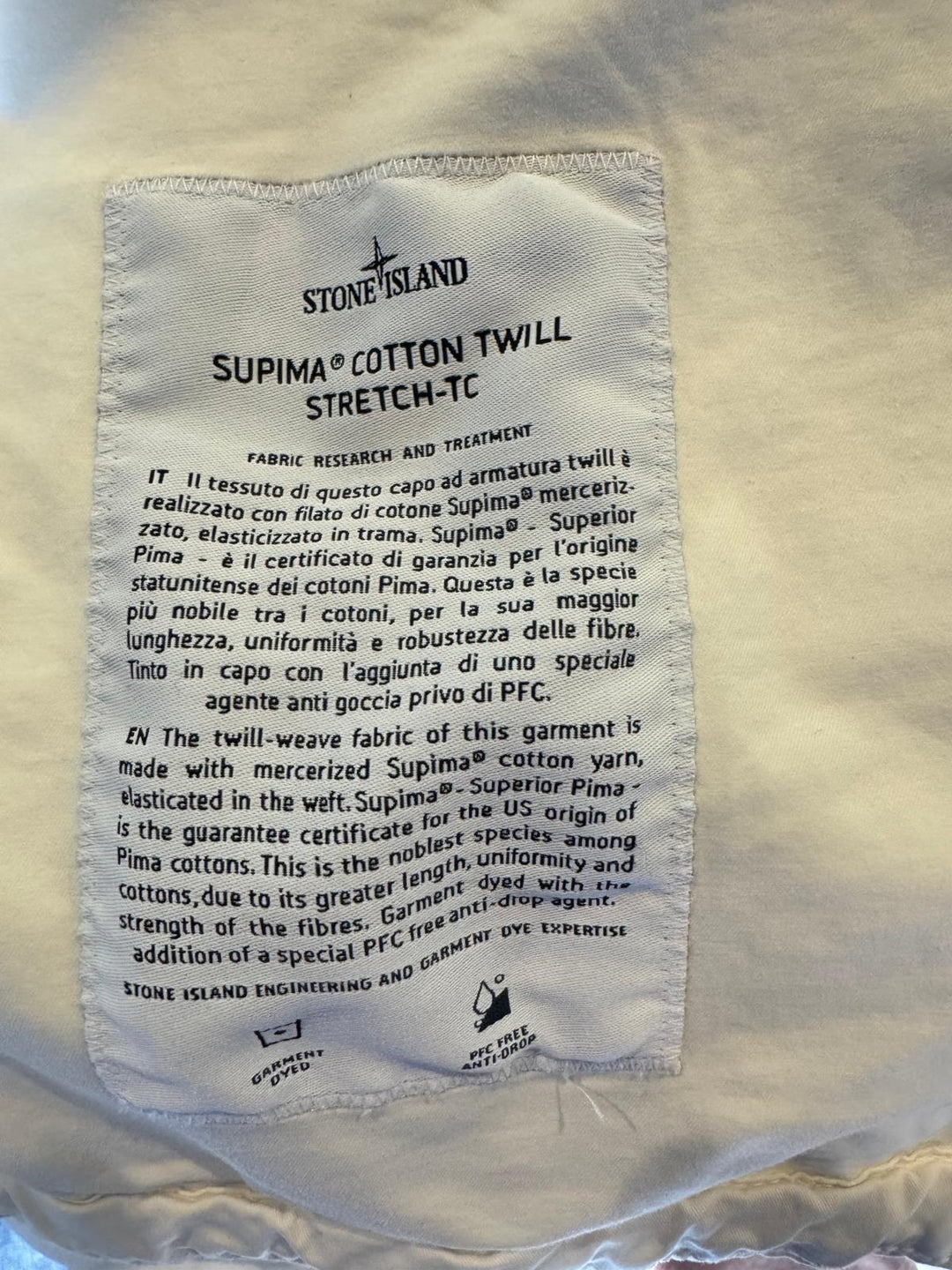 Stone Island Supima Cotton Twill Stretch-TC