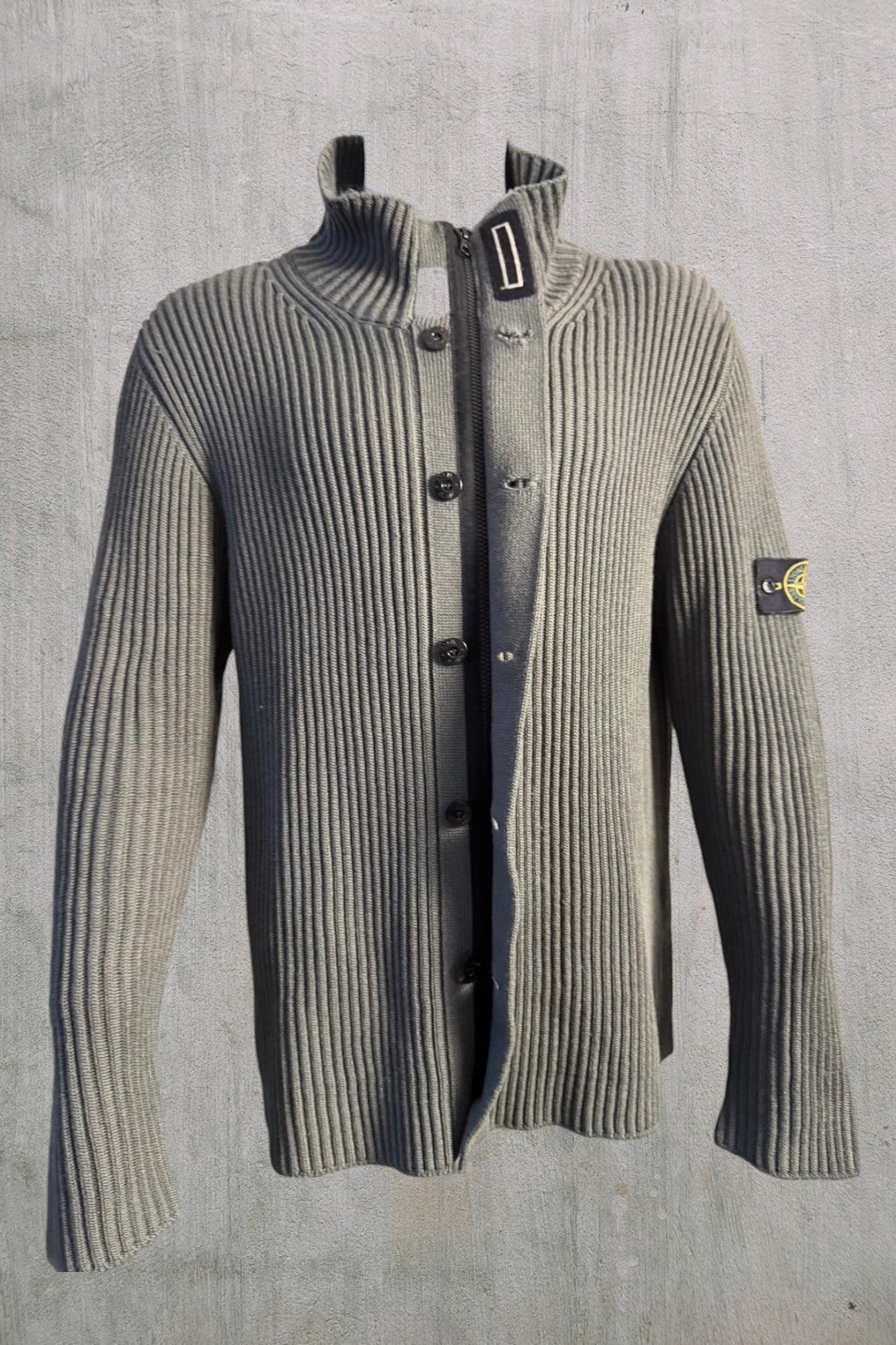 Stone Island Ribbed Knitted Full Zip