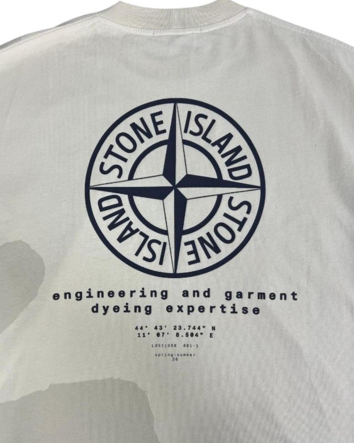 Stone Island Combed Organic Cotton Jersey ‘Whirlwind Type’ Print T-Shirt