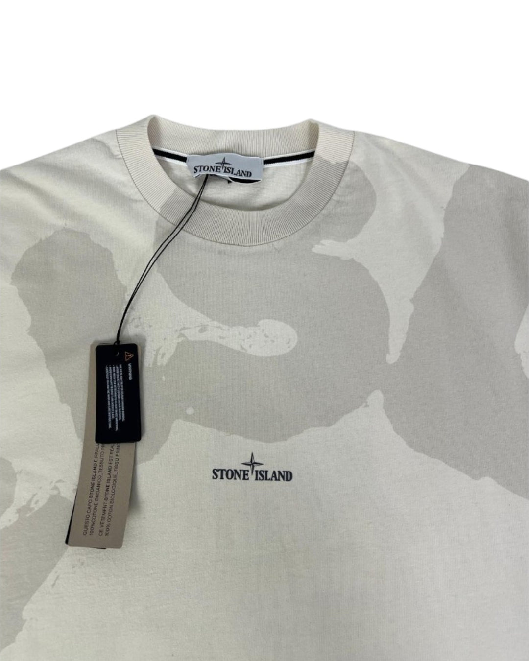 Stone Island Combed Organic Cotton Jersey ‘Whirlwind Type’ Print T-Shirt