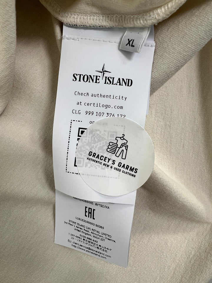 Stone Island Combed Organic Cotton Jersey ‘Whirlwind Type’ Print T-Shirt
