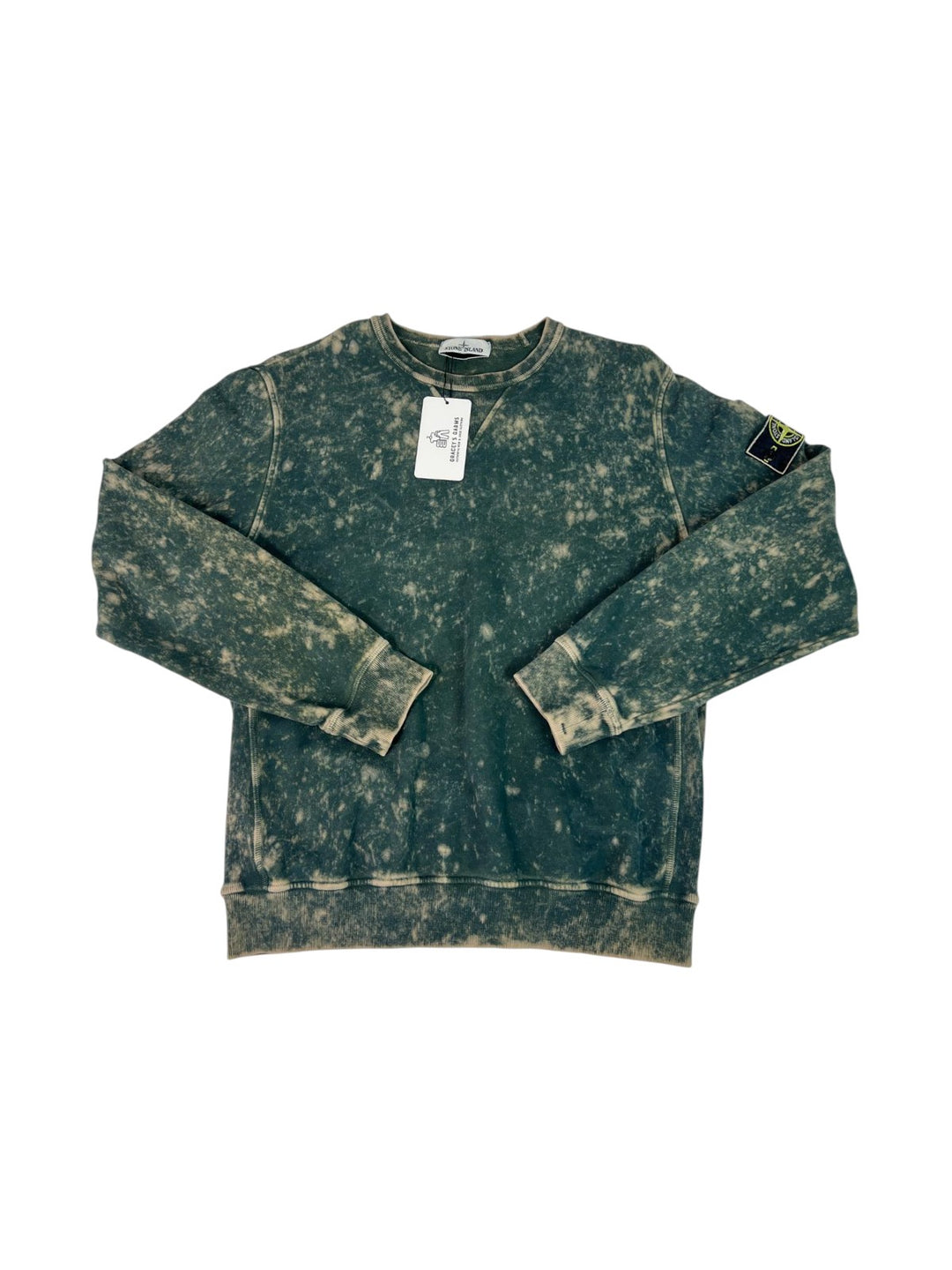 Stone Island Cotton Fleece Off-Dye (OVD) Treatment Crewneck Sweatshirt