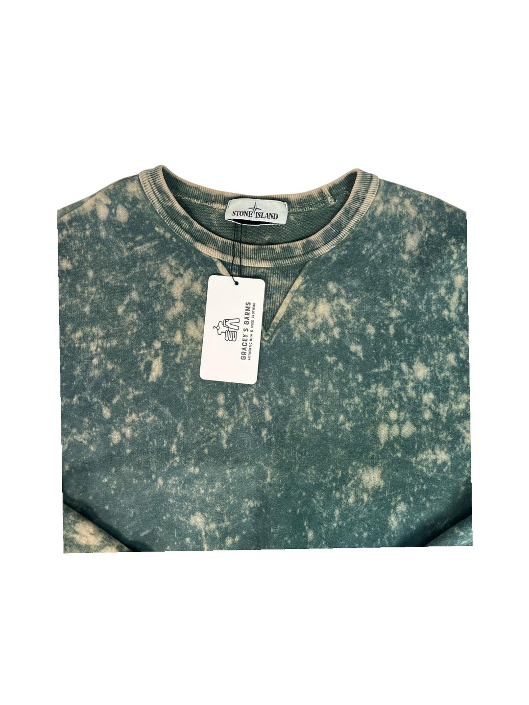 Stone Island Cotton Fleece Off-Dye (OVD) Treatment Crewneck Sweatshirt